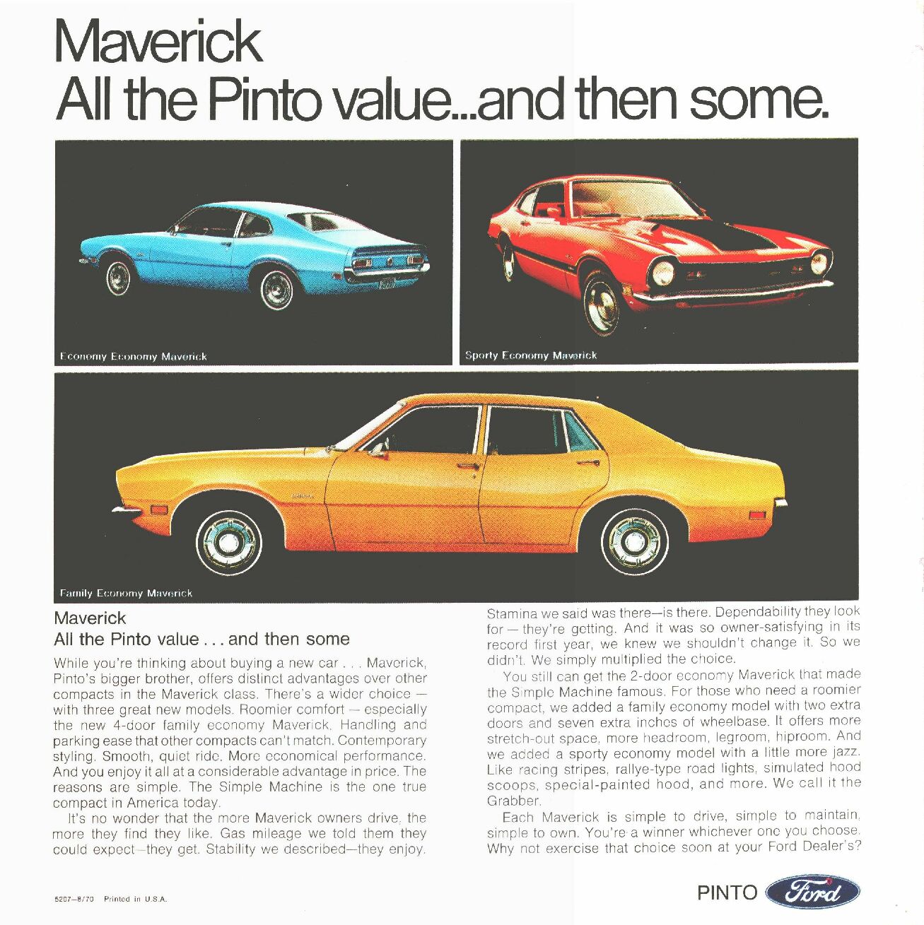 1971 Ford Pinto Brochure Page 3